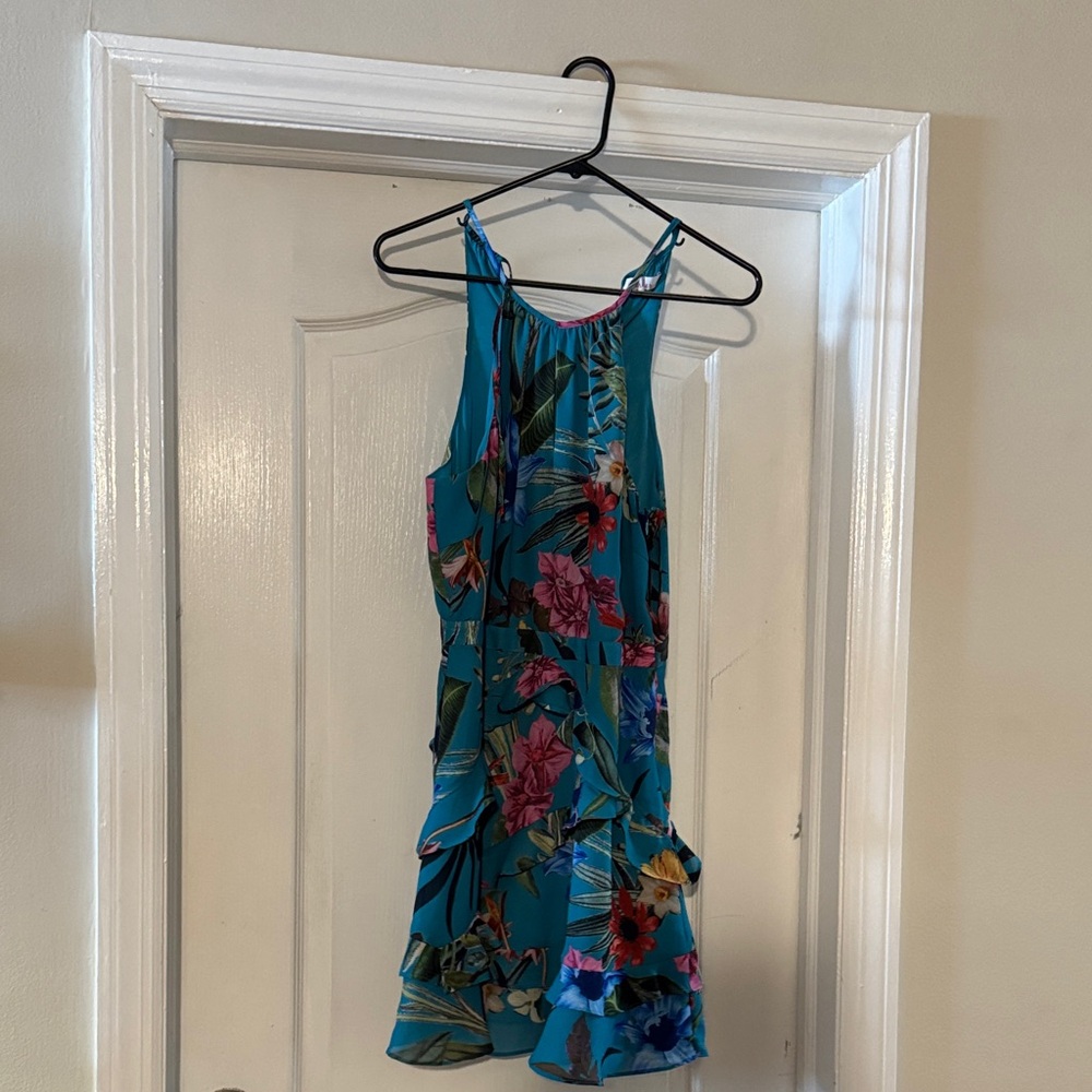 Parker Teal and Red Floral Top
